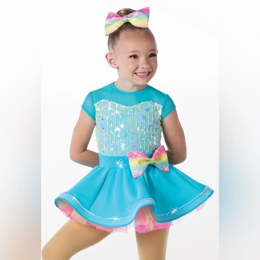 Weissman | I Am Somebody Linear Raindrop Sequin Dance Costume, Size LC